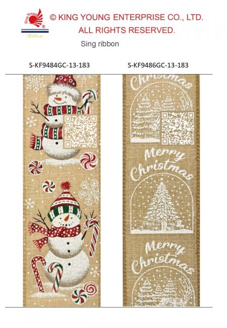 AI Sing Ribbon-Xmas snowman and trees